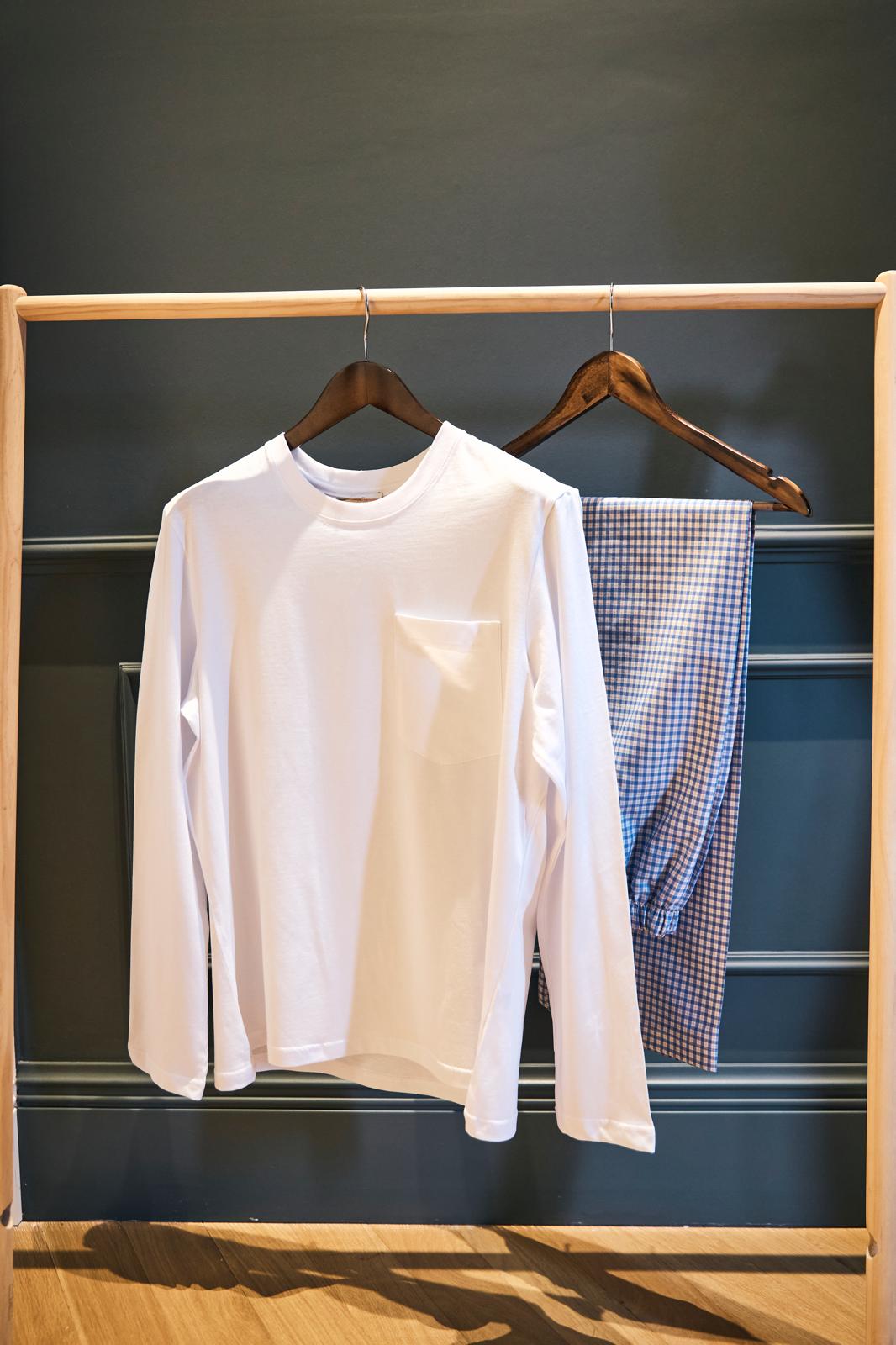 Pigiama uomo t-shirt in jersey e pantaloni in popeline