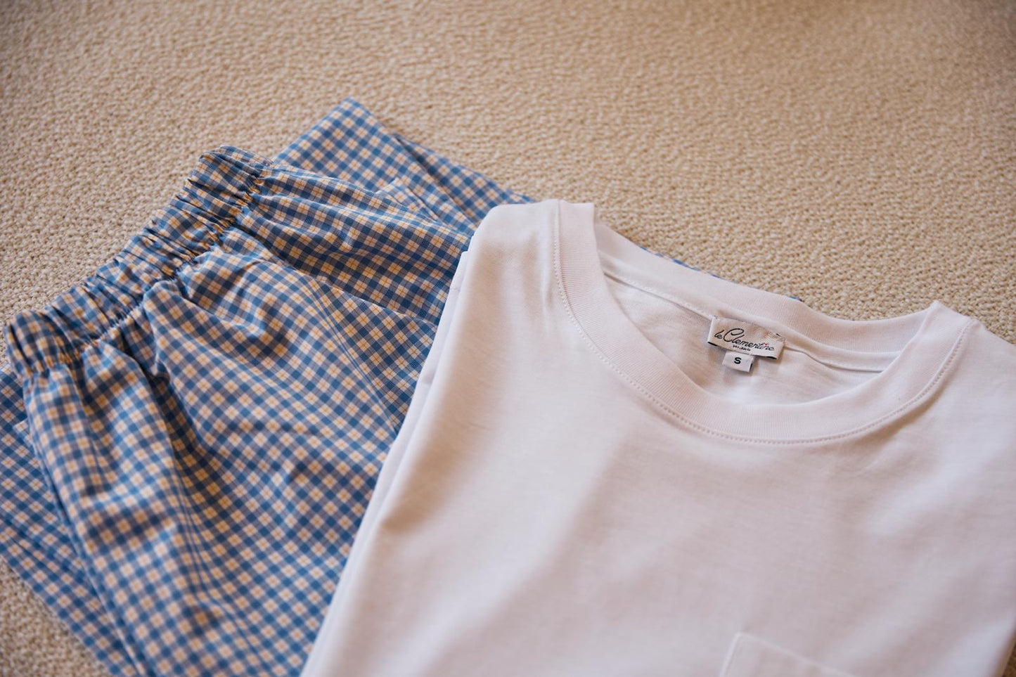Pigiama uomo t-shirt in jersey e pantaloni in popeline