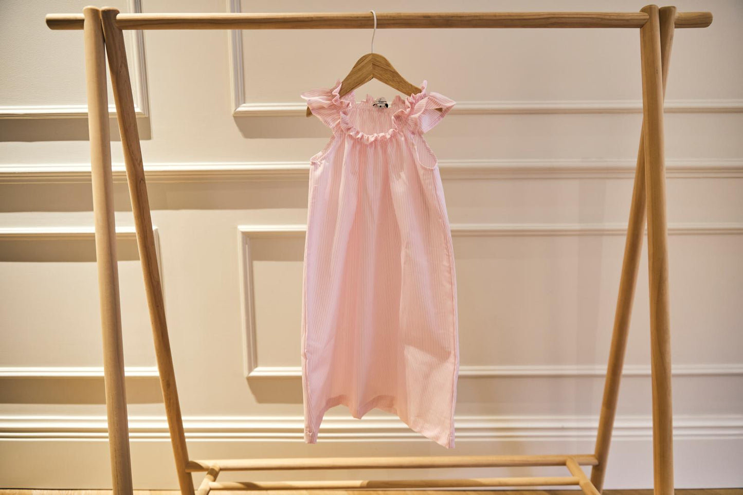 Camicia da notte a righe rosa bambina