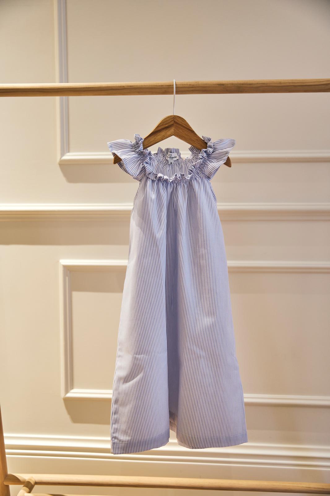 Camicia da notte a righe celesti bambina