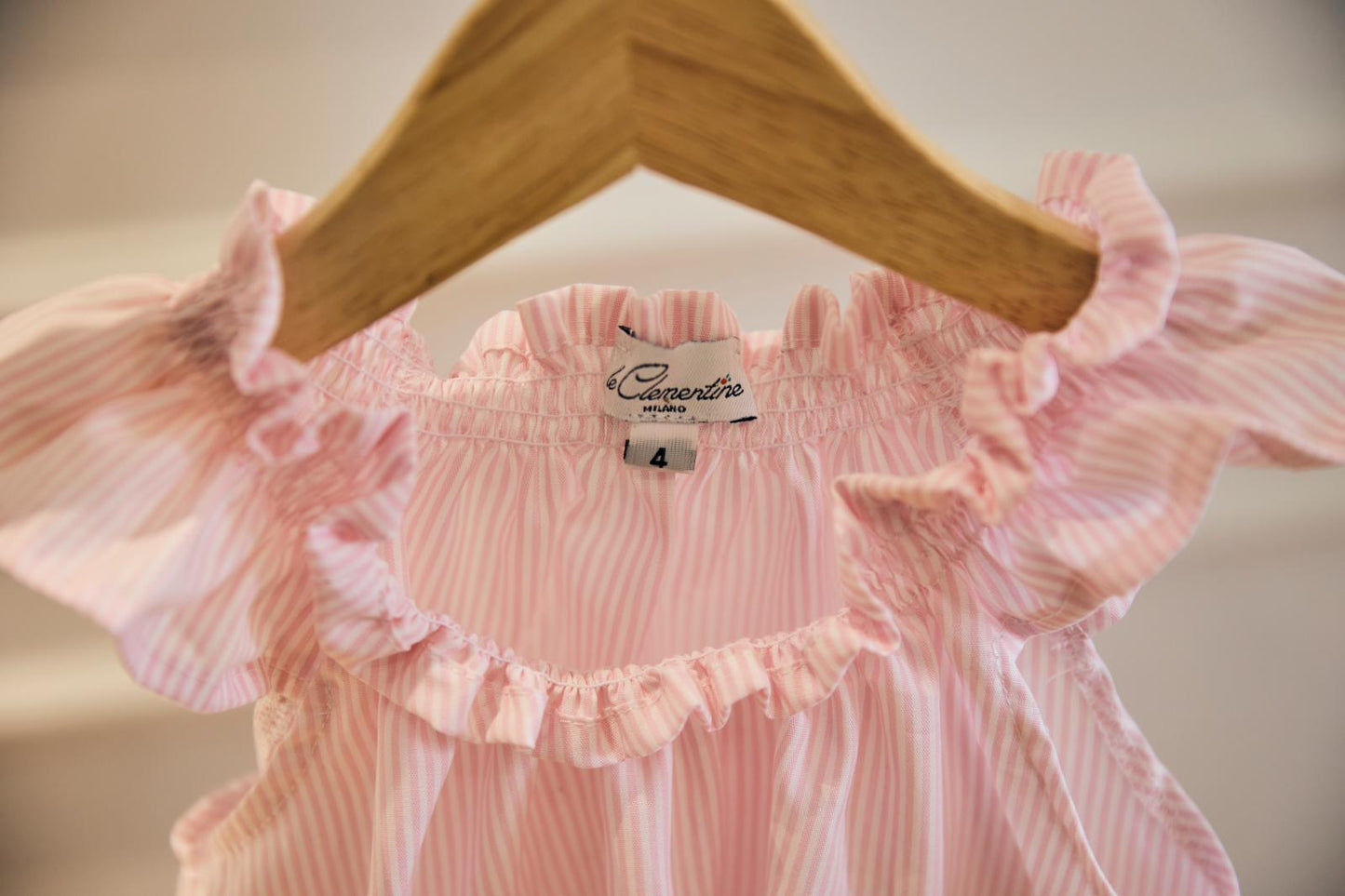 Camicia da notte a righe rosa bambina