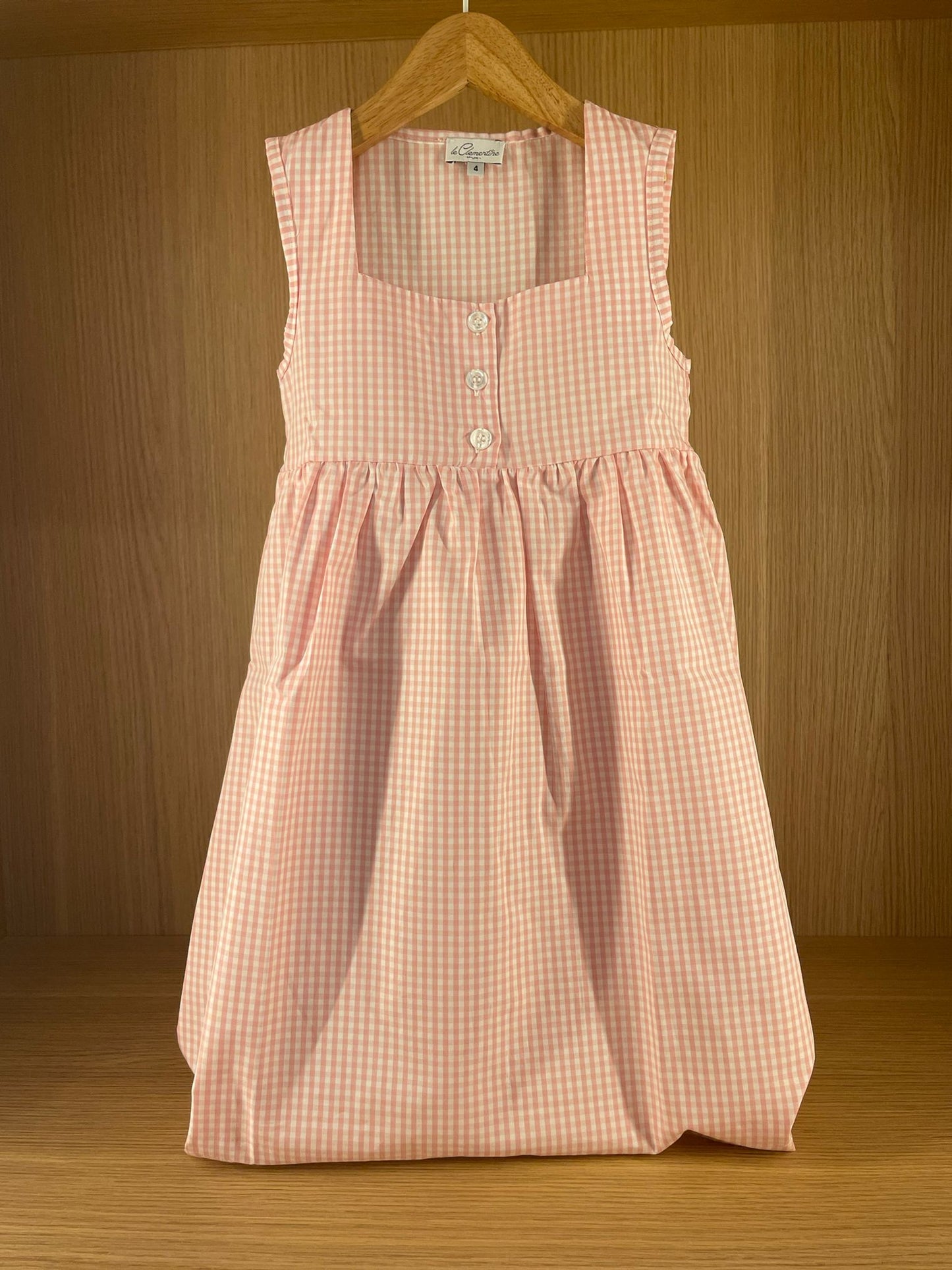 Camicia da notte smanicata in popeline di cotone
